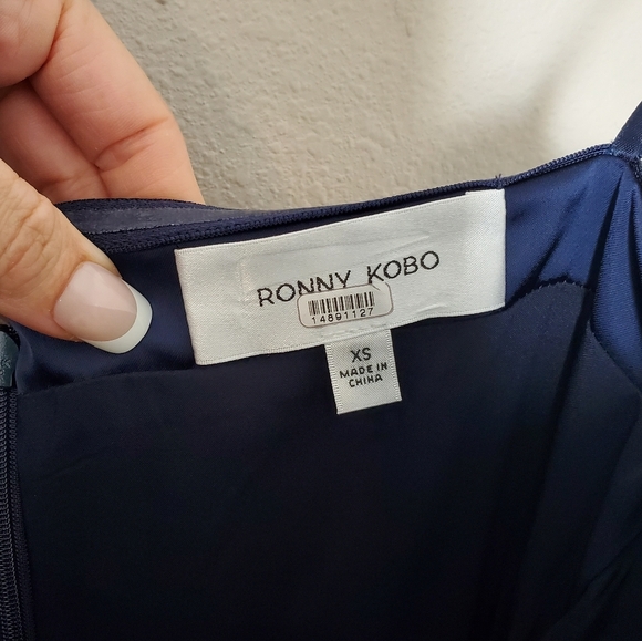 Ronny Kobo Collection Navy Strapless Dress - Picture 8 of 9